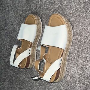White sandals with strap